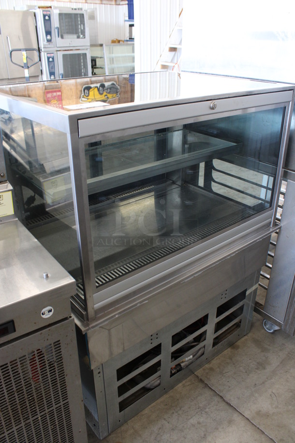 Stainless Steel Commercial Floor Style Deli Display Case Merchandiser w/ 2 Sliding Doors. 36x27x47. Tested and Powers On But Does Not Get Cold - Image 4 of 8