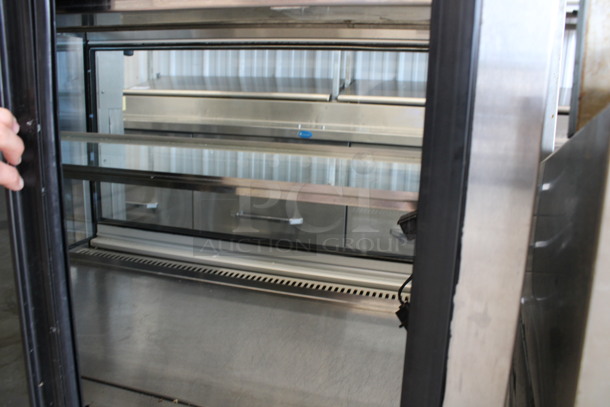 Stainless Steel Commercial Floor Style Deli Display Case Merchandiser w/ 2 Sliding Doors. 36x27x47. Tested and Powers On But Does Not Get Cold - Image 7 of 8