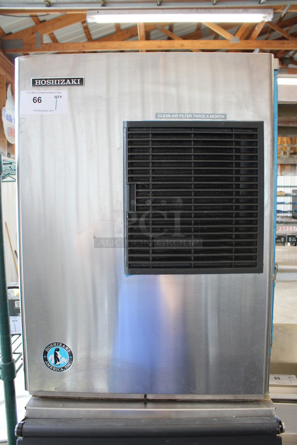 Hoshizaki Model KM-320MAH Stainless Steel Commercial Air Cooled Ice Machine Head on Hoshizaki Model B-300PF Stainless Steel Commercial Bin. 115-120 Volts, 1 Phase. 22x34x77 - Image 3 of 10