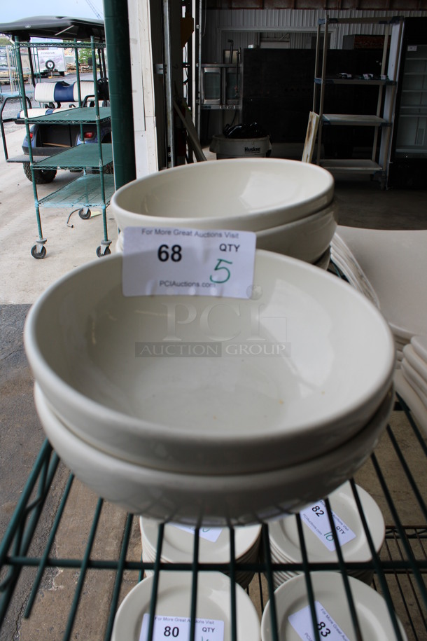 5 White Ceramic Bowls. 8.5x8.5x3. 5 Times Your Bid!