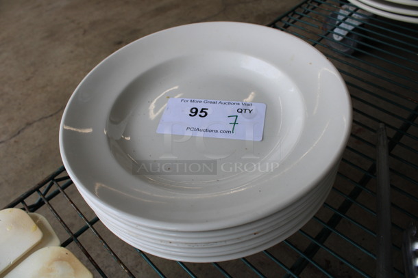 7 White Ceramic Plates. 10.5x10.5x2. 7 Times Your Bid! - Image 2 of 3