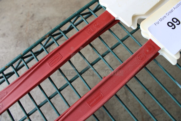 4 Rubbermaid Red and White Poly Scrapers. 14". 4 Times Your Bid! - Image 3 of 3