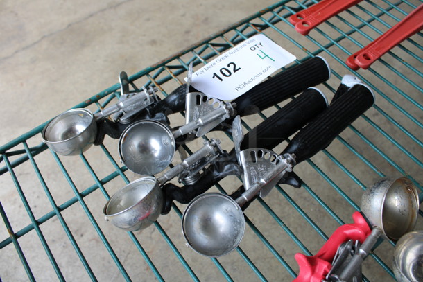 4 Various Metal Scoopers w/ Black Handles. 8.5". 4 Times Your Bid! - Image 3 of 3