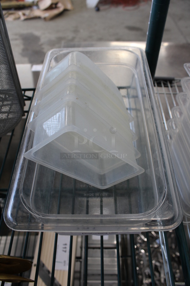 ALL ONE MONEY! Lot of 4 Clear Poly Bins In Clear Poly 1/3 Size Drop In Bin! 1/3x4 - Image 2 of 2