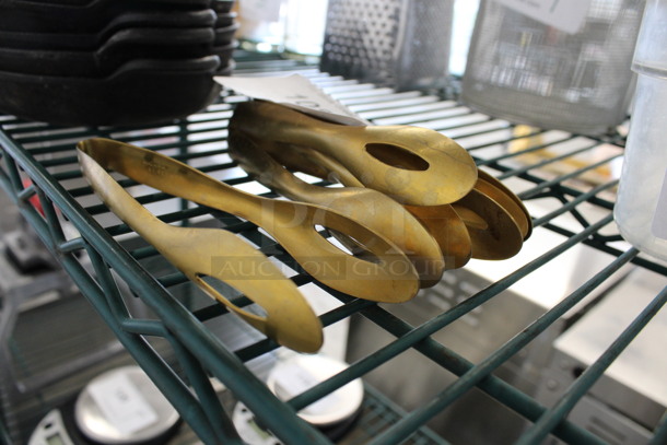 4 Metal Gold Colored Tongs. 6". 4 Times Your Bid! - Image 2 of 2