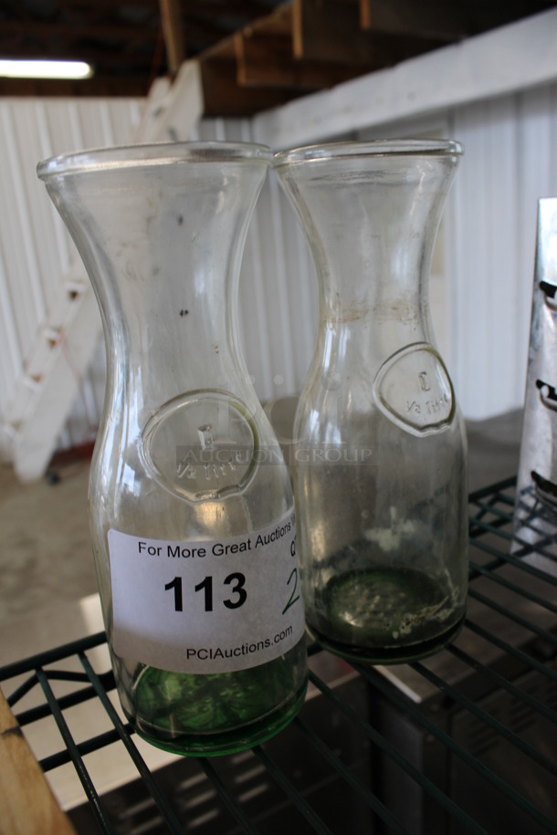 2 Glass Carafes. 3x3x8. 2 Times Your Bid! - Image 2 of 2