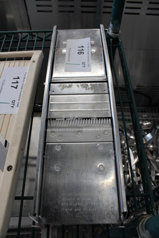 Stainless Steel Mandolin Slicer. 16x4.5x1