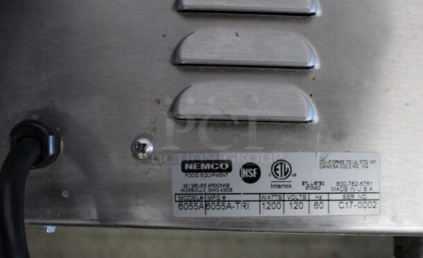 2017 Nemco Model 6055A Stainless Steel Commercial Countertop Food Warmer. 120 Volts, 1 Phase. 14.5x22.5x9. Tested and Working! - Image 5 of 6
