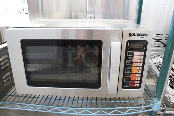 Solwave Model 180MW1000SS Stainless Steel Commercial Countertop Microwave Oven. 120 Volts, 1 Phase. 20x14x12