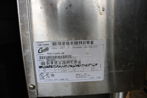 Curtis Model TP2T10A3159 Stainless Steel Commercial Countertop Dual Coffee Machine w/ Hot Water Dispenser, 2 Stainless Steel Servers and 2 Poly Brew Baskets. 220 Volts, 1 Phase. 20x18x35.5 - Image 5 of 8