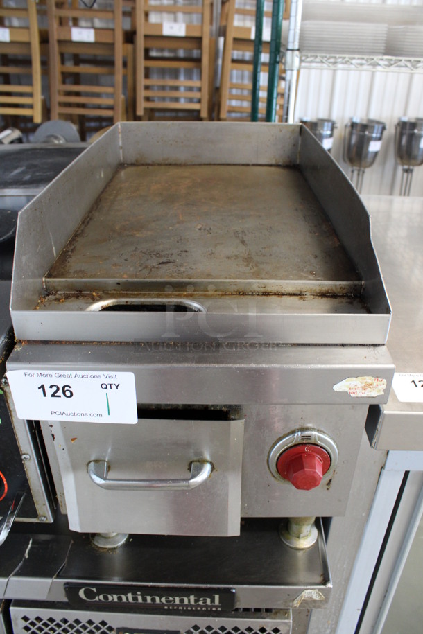 Stainless Steel Commercial Countertop Electric Powered Flat Top Griddle. 208-240 Volts, 1 Phase. 12x23x16