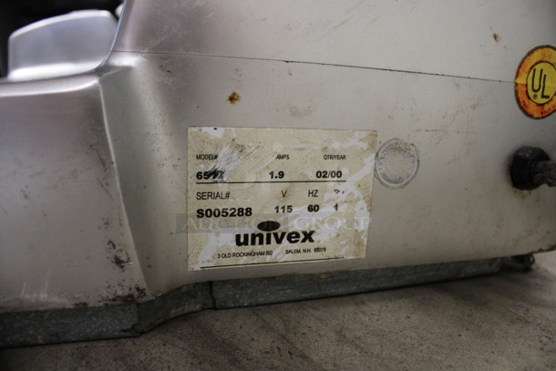NICE! Univex Model 6512 Stainless Steel Commercial Countertop Meat Slicer w/ Blade Sharpener. 115 Volts, 1 Phase. 22x30x35. Tested and Working! - Image 5 of 6