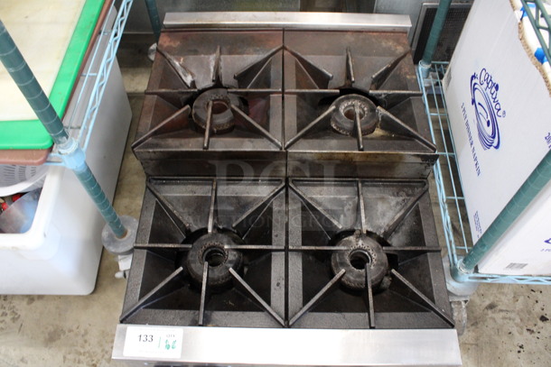 WOW! Vulcan Model VHP424U-1 Stainless Steel Commercial Countertop Natural Gas Powered 2 Tier 4 Burner Range. 120,000 BTU. 24x31x13 - Image 2 of 7
