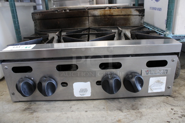WOW! Vulcan Model VHP424U-1 Stainless Steel Commercial Countertop Natural Gas Powered 2 Tier 4 Burner Range. 120,000 BTU. 24x31x13 - Image 4 of 7