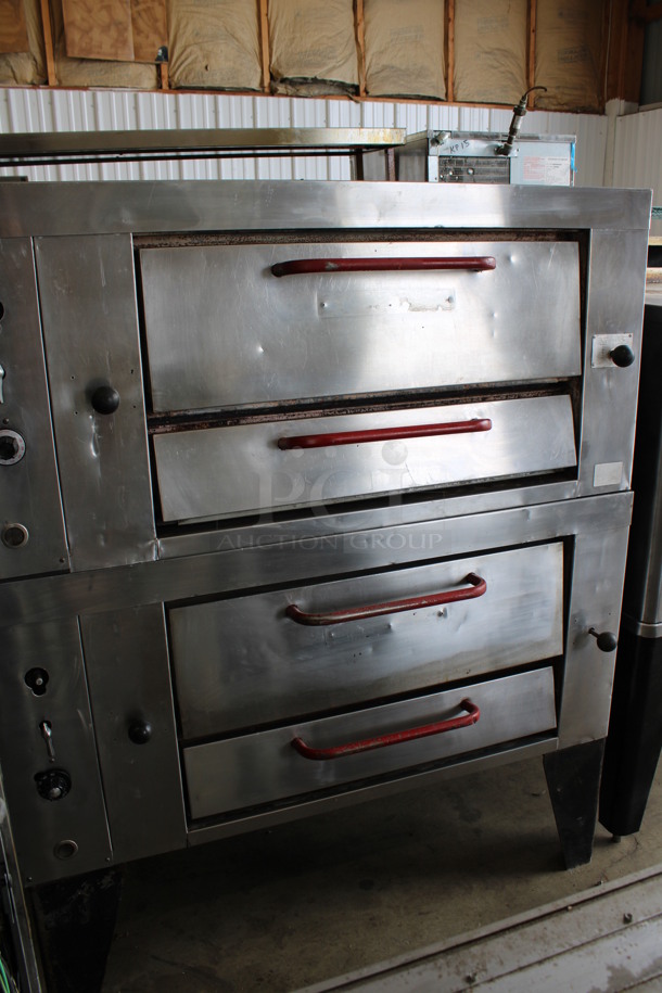 2 AWESOME! Attias Stainless Steel Commercial Natural Gas Powered Single Deck Pizza Ovens on Metal Legs. 55x42x67.5. 2 Times Your Bid! - Image 3 of 9