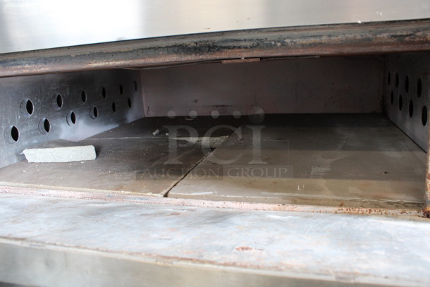 2 AWESOME! Attias Stainless Steel Commercial Natural Gas Powered Single Deck Pizza Ovens on Metal Legs. 55x42x67.5. 2 Times Your Bid! - Image 4 of 9