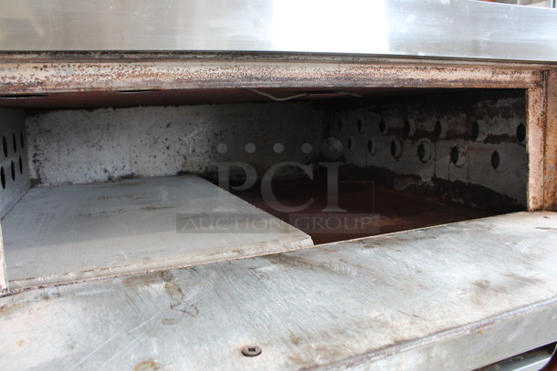 2 AWESOME! Attias Stainless Steel Commercial Natural Gas Powered Single Deck Pizza Ovens on Metal Legs. 55x42x67.5. 2 Times Your Bid! - Image 5 of 9