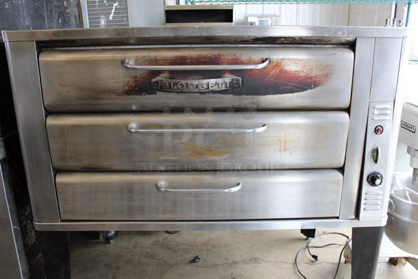 FANTASTIC! Blodgett Model 981 Stainless Steel Commercial Natural Gas Powered Double Deck Pizza Oven on Metal Legs. 50,000 BTU. 60x39x63 - Image 3 of 9