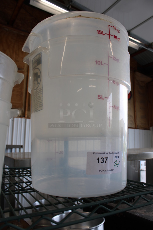 2 Clear 18 Quart Containers w/ 1 Lid. 14x12.5x13. 2 Times Your Bid! - Image 2 of 2