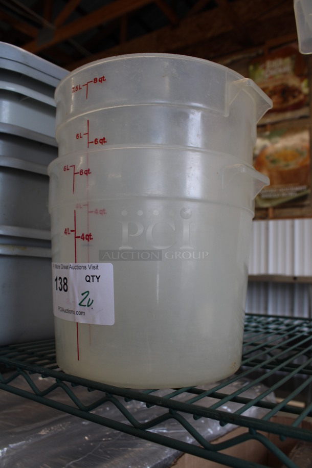 2 Clear Containers; 6 Quart and 8 Quart. 9x9x8, 10x10x11. 2 Times Your Bid! - Image 2 of 2