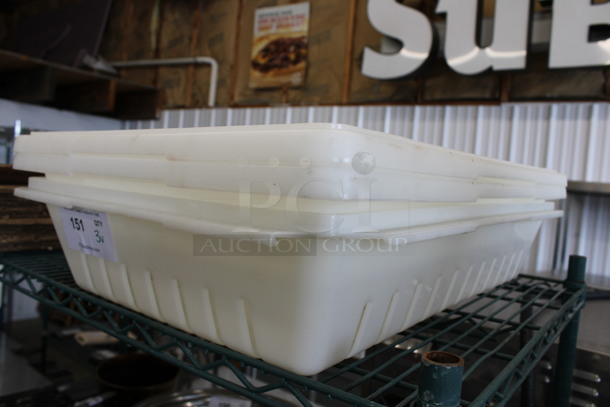 3 White Poly Bins; 1 Straining. 18x26x4, 18x26x5. 3 Times Your Bid! - Image 2 of 3
