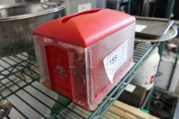Tork Xpress Clear and Red Poly Napkin Dispenser. 8x6x6 - Image 2 of 3