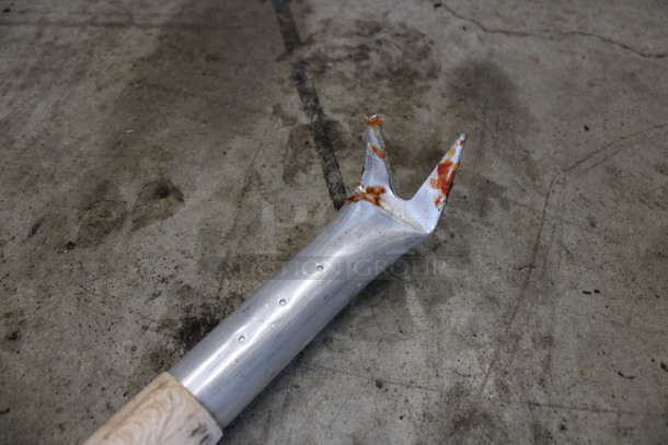 Metal Bubble Popper w/ Wooden Handle. 38" - Image 2 of 3