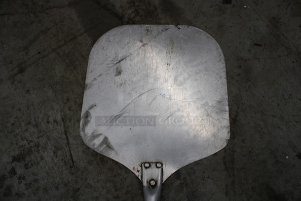 Metal Pizza Peel w/ Wooden Handle. 12x35x1 - Image 2 of 3