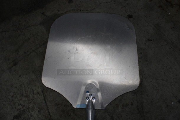 Metal Pizza Peel w/ Wooden Handle. 14x37.5x1 - Image 2 of 3