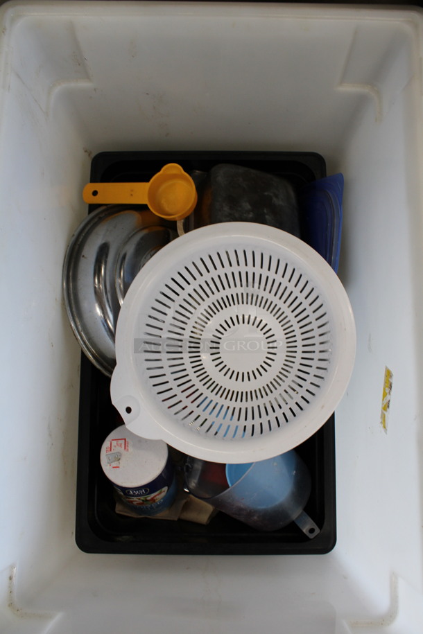ALL ONE MONEY! Lot of Various Items In White Poly Bin! 18x26x15 - Image 1 of 5