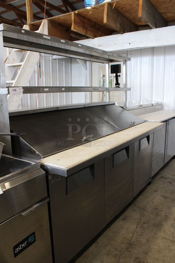 SWEET! 2016 True Model TSSU-72-30M-B-ST Stainless Steel Commercial Sandwich Salad Prep Table Bain Marie Mega Top w/ Cutting Board and Double Over Shelf on Commercial Casters. 115 Volts, 1 Phase. 72x35x69. Tested and Working! - Image 3 of 12