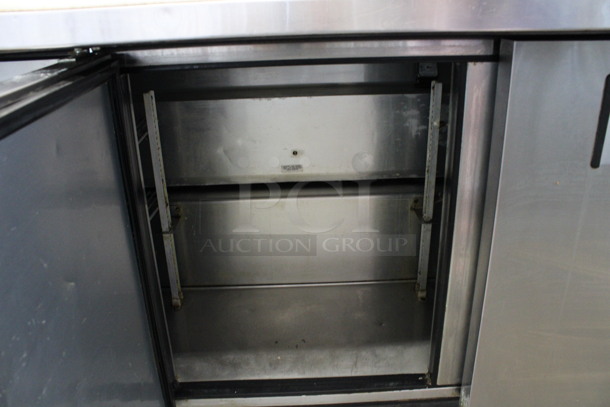 SWEET! 2016 True Model TSSU-72-30M-B-ST Stainless Steel Commercial Sandwich Salad Prep Table Bain Marie Mega Top w/ Cutting Board and Double Over Shelf on Commercial Casters. 115 Volts, 1 Phase. 72x35x69. Tested and Working! - Image 11 of 12