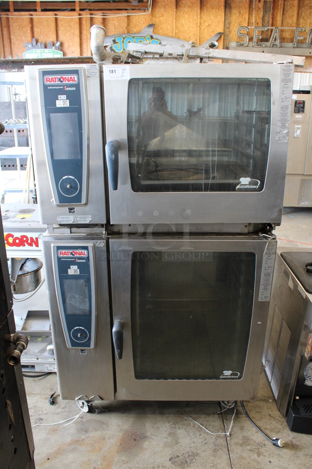 2 GORGEOUS! 2011 Rational 5Senses Stainless Steel Commercial Combitherm Self Cooking Center Convection Ovens on Commercial Casters. Top Model: SCC WE 62. Bottom Model: SCC WE 102. 480 Volts, 3 Phase. 42x38x73. 2 Times Your Bid!
