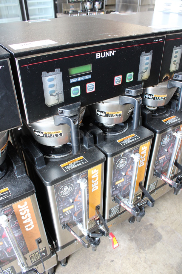 2015 Bunn Model DUAL SH DBC Stainless Steel Commercial Countertop Dual Coffee Machine w/ Hot Water Dispenser, 2 Bunn Model SH SERVER Satellite Servers and 2 Metal Brew Baskets. 120/208-240 Volts, 1 Phase. 18x24x36. Tested and Working! - Image 3 of 6