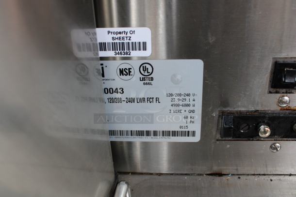 2015 Bunn Model DUAL SH DBC Stainless Steel Commercial Countertop Dual Coffee Machine w/ Hot Water Dispenser, 2 Bunn Model SH SERVER Satellite Servers and 2 Metal Brew Baskets. 120/208-240 Volts, 1 Phase. 18x24x36. Tested and Working! - Image 4 of 5