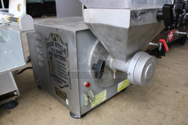 Olde Tyme Model PN1 Stainless Steel Commercial Countertop Single Hopper Peanut Butter Mill Nut Grinder. 115 Volts, 1 Phase. 11x21x21. Tested and Working! - Image 2 of 6