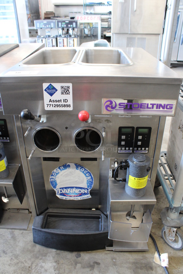 MARVELOUS! 2011 Stoelting Model SF144-38I Stainless Steel Commercial Countertop Air Cooled 2 Flavor Soft Serve Ice Cream Machine w/ Milkshake Mixer. 208-230 Volts, 1 Phase. 22x30x35 - Image 1 of 9