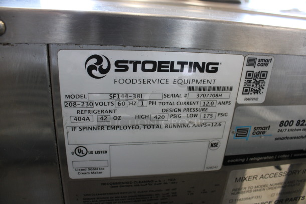 MARVELOUS! 2011 Stoelting Model SF144-38I Stainless Steel Commercial Countertop Air Cooled 2 Flavor Soft Serve Ice Cream Machine w/ Milkshake Mixer. 208-230 Volts, 1 Phase. 22x30x35 - Image 8 of 9