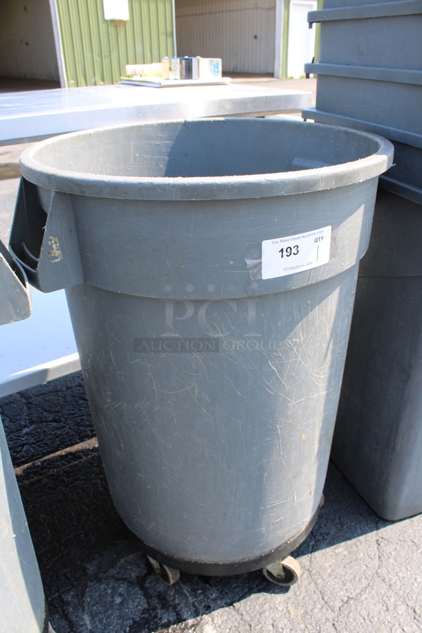 Gray Poly Trash Can on Dolly. 26x23x33 - Image 3 of 3
