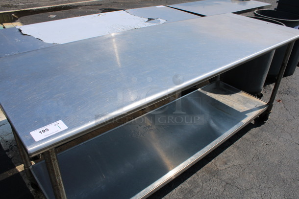 Eagle Stainless Steel Commercial Table w/ Metal Under Shelf on Commercial Casters. 84x30x36 - Image 2 of 5