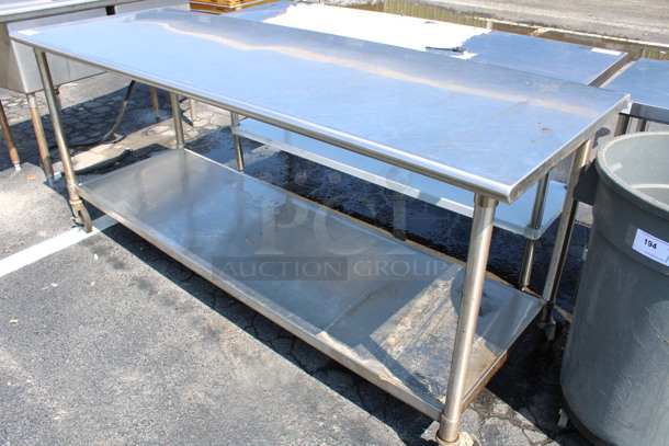 Eagle Stainless Steel Commercial Table w/ Metal Under Shelf on Commercial Casters. 84x30x36 - Image 4 of 5