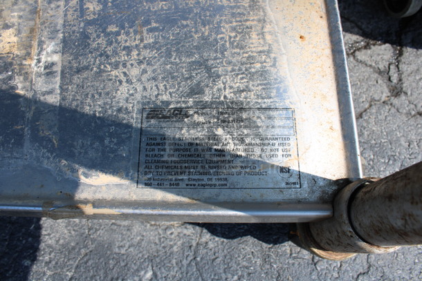 Eagle Stainless Steel Commercial Table w/ Metal Under Shelf on Commercial Casters. 84x30x36 - Image 5 of 5