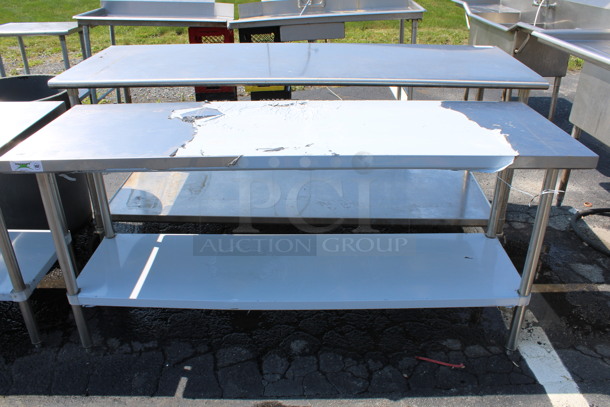 Regency Stainless Steel Commercial Table w/ Under Shelf. 72x24x35