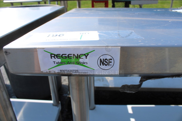 Regency Stainless Steel Commercial Table w/ Under Shelf. 72x24x35 - Image 3 of 4