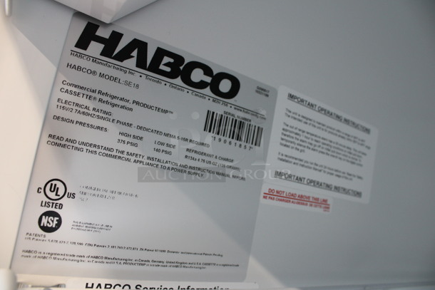 2019 Habco Model SE18 Metal Commercial Single Door Reach In Cooler Merchandiser w/ Poly Coated Racks. 115 Volts, 1 Phase. 24x24x79. Tested and Working! - Image 5 of 6
