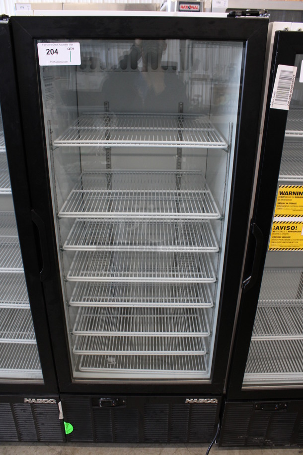 2013 Habco Model SE12 Metal Commercial Single Door Reach In Cooler Merchandiser w/ Poly Coated Racks. 115 Volts, 1 Phase. 24x24x63. Tested and Working!