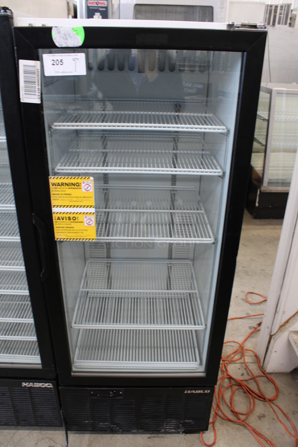 2013 Habco Model SE12 Metal Commercial Single Door Reach In Cooler Merchandiser w/ Poly Coated Racks. 115 Volts, 1 Phase. 24x24x63. Tested and Working!