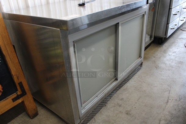 Continental Model SW48-SGD Stainless Steel Commercial 2 Door Undercounter Cooler w/ Sliding Doors on Commercial Casters. 115 Volts, 1 Phase. 48x30x34. Tested and Working! - Image 3 of 7
