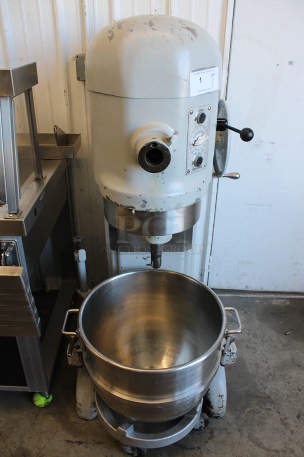 STUNNING! Hobart Model H600T Metal Commercial Floor Style 60 Quart Planetary Mixer w/ Stainless Steel Mixing Bowl and Bowl Dolly. 208 Volts, 3 Phase. 30x40x56 Tested and Working! - Image 6 of 8