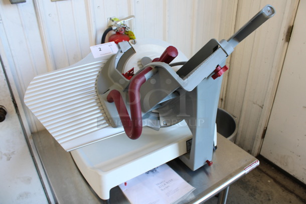 BEAUTIFUL! Berkel Model X13A Metal Commercial Countertop Meat Slicer w/ Blade Sharpener. 120 Volts, 1 Phase. 32x25x25. Tested and Working! - Image 3 of 8